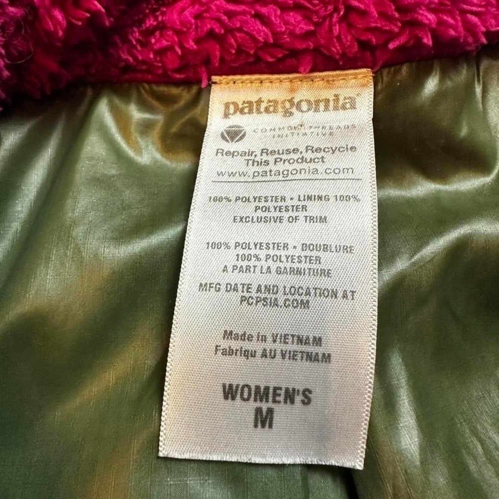 Patagonia Womens Los Gatos Fleece Vest Reversible Dark Pink Green Womens Medium - Picture 5 of 6